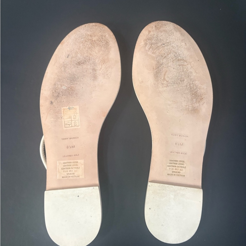 Tory Burch Gold and White Women's Sandals - Picture 5 of 6